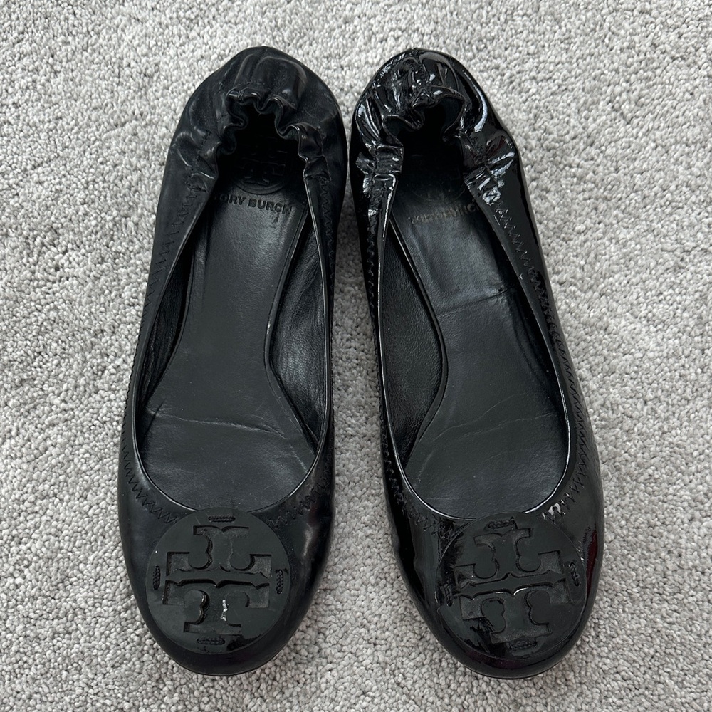 Tory Burch Glossy Black Flats